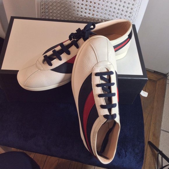 Gucci Man Sneakers Hebron White Leather DM81 - Picture 6 of 15